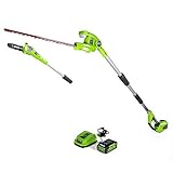 Greenworks 40V 8-inch Cordless Pole Saw with Hedge Trimmer Attachment 2.0Ah Battery and Charger...